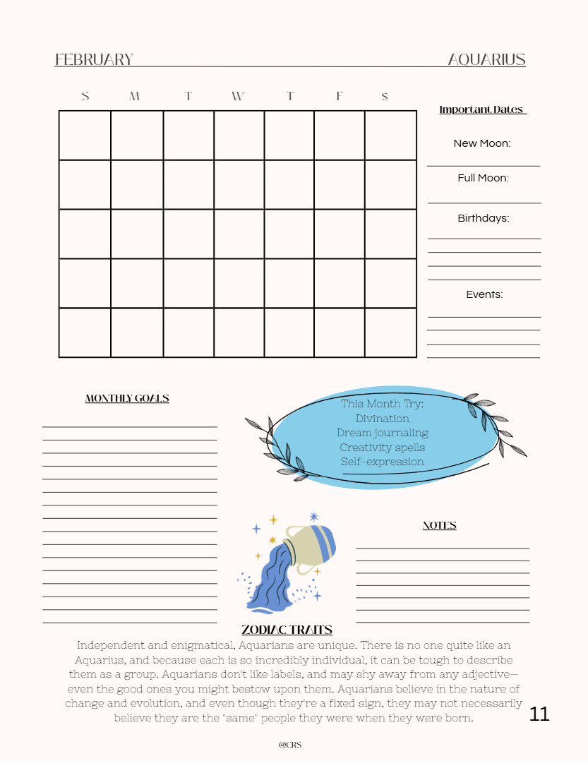 Witchy Ethereal Zodiac Planner
