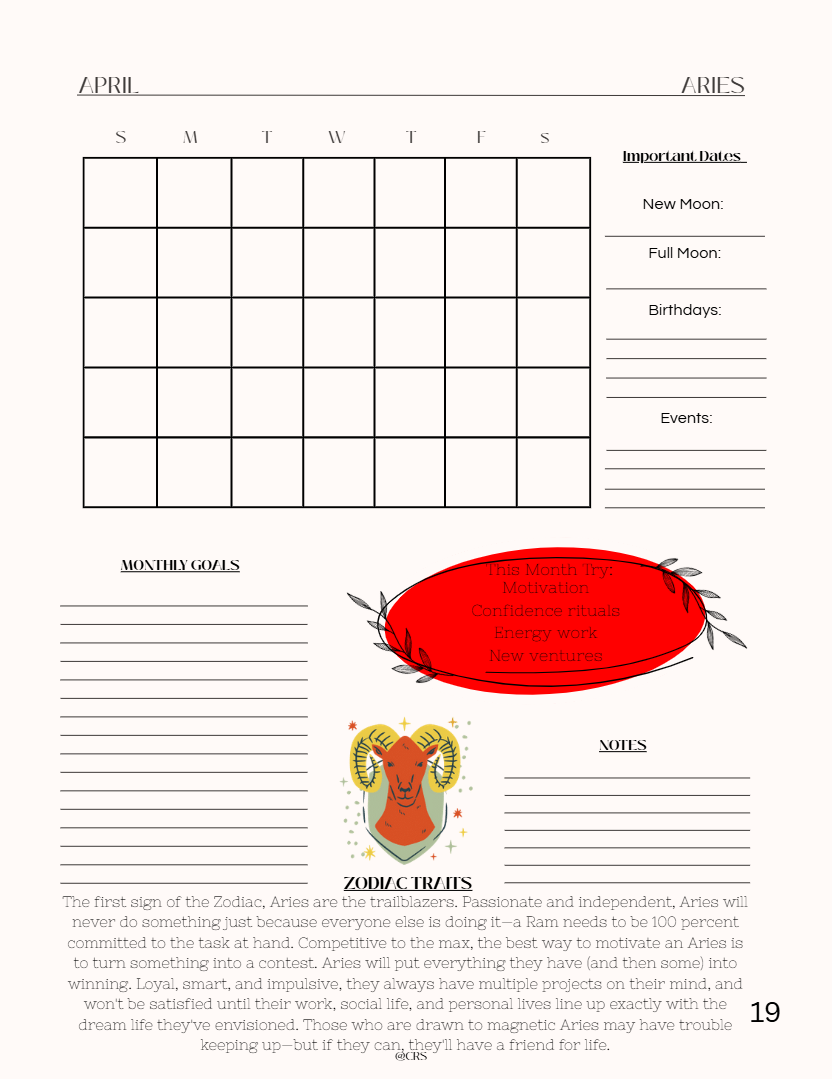Witchy Ethereal Zodiac Planner
