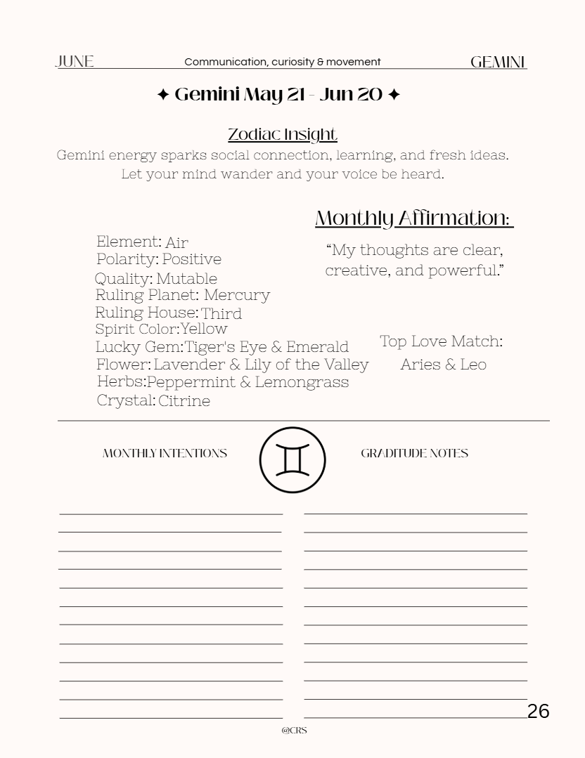 Witchy Ethereal Zodiac Planner