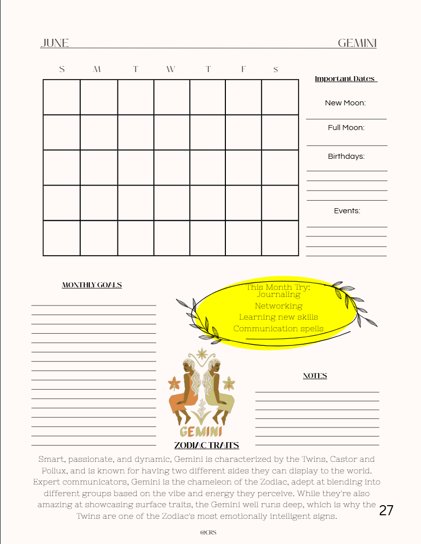 Witchy Ethereal Zodiac Planner