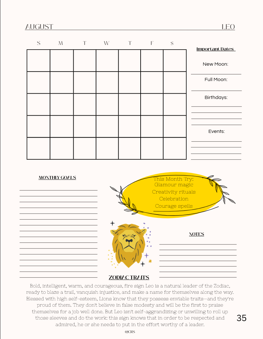 Witchy Ethereal Zodiac Planner