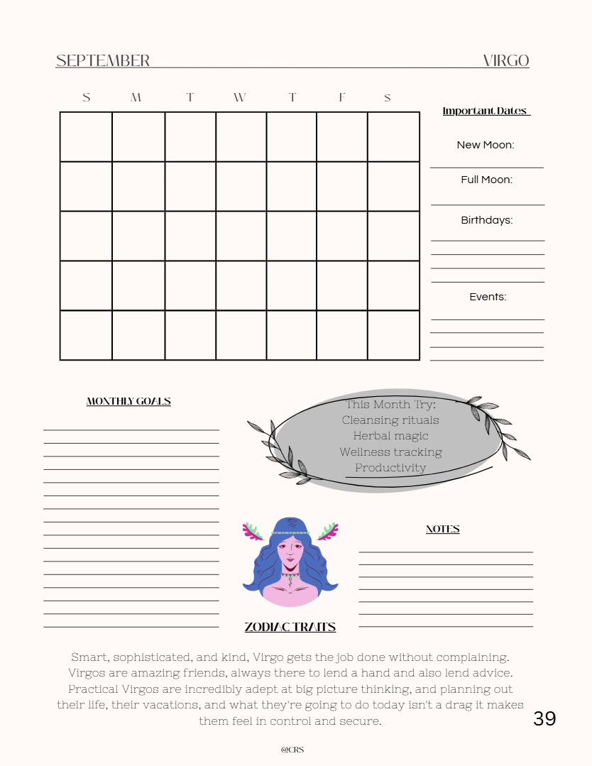 Witchy Ethereal Zodiac Planner