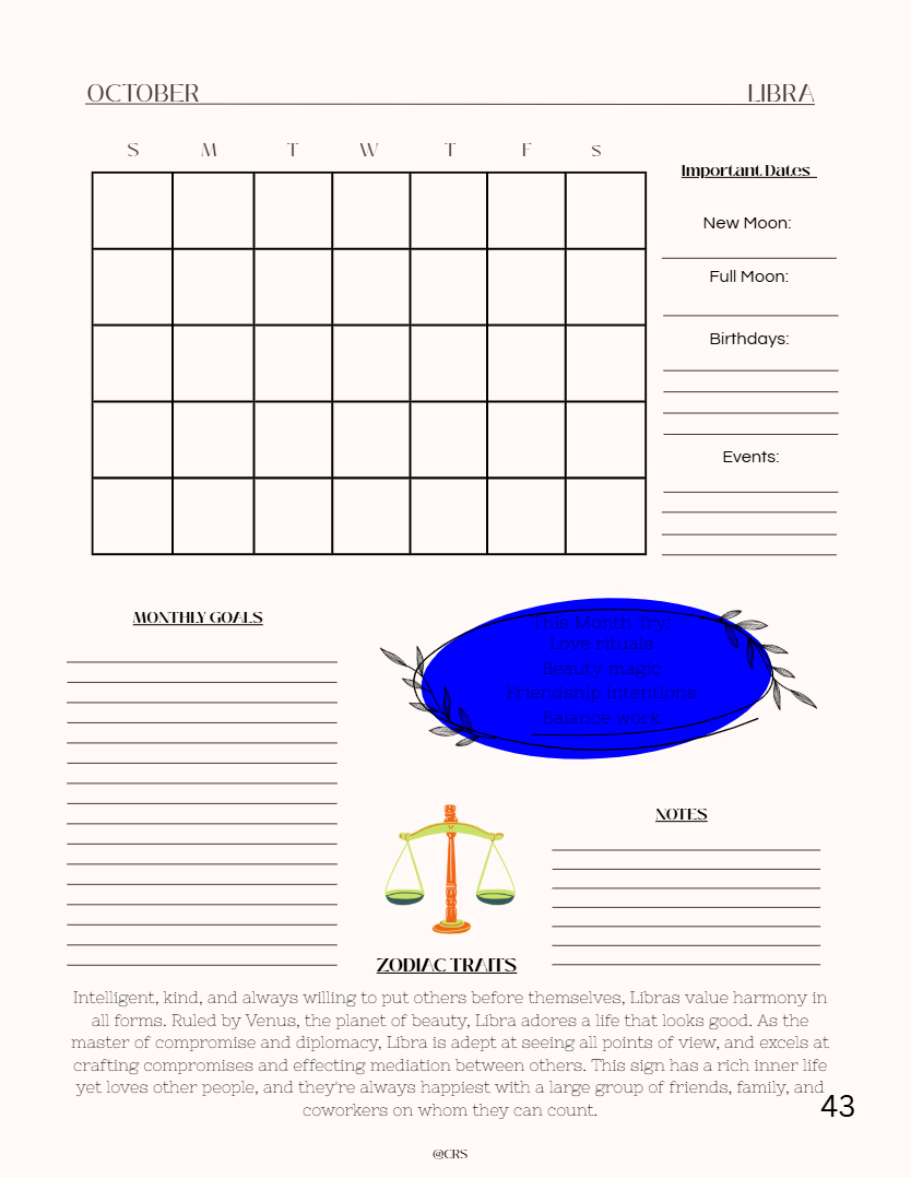 Witchy Ethereal Zodiac Planner