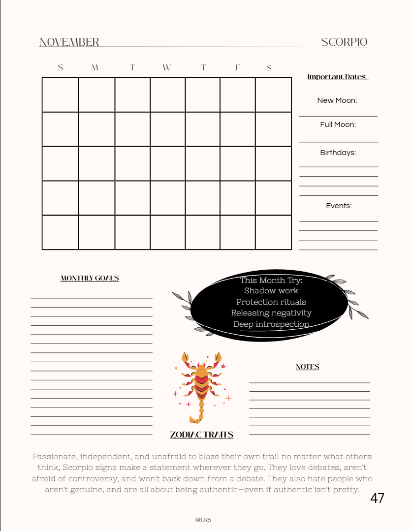 Witchy Ethereal Zodiac Planner
