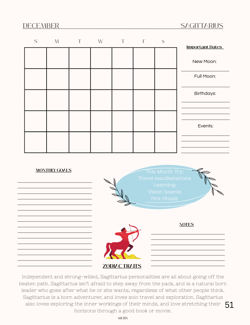 Witchy Ethereal Zodiac Planner